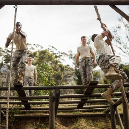 soldiers training